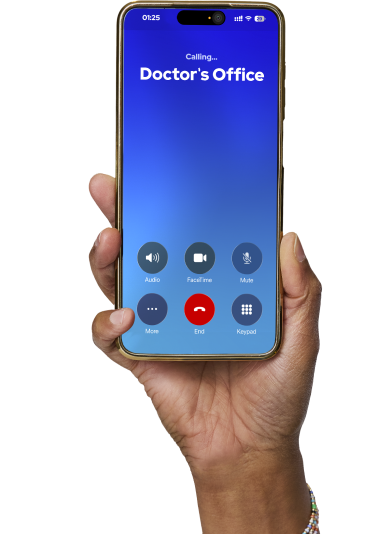 A hand holding a mobile phone